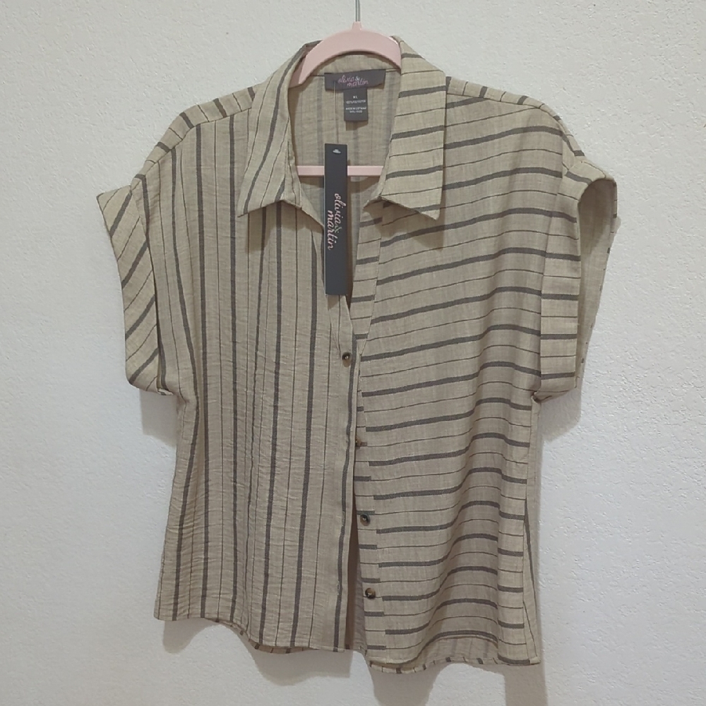 Casual Striped Short Sleeve Shirt